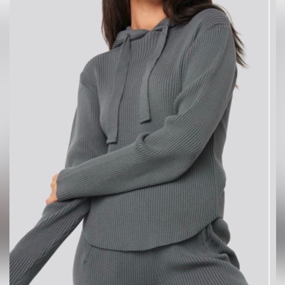 XLE The Label- ribbed knitted hoodie - Grey - Size XL